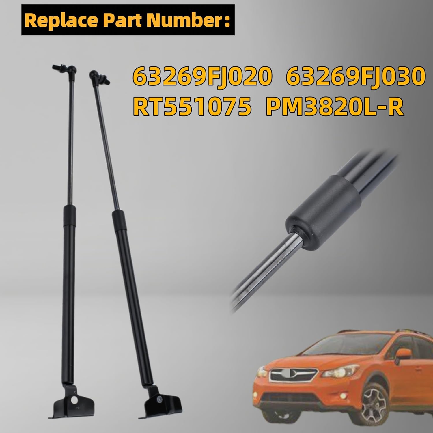 63269FJ020 Rear Hatch Lift Support Fit for Subaru Impreza 2012-2016 Crosstrek 2016-2017 Subaru XV 2013-2016 Rear Lift Struts Replace RT551075 63269FJ030(2pcs)
