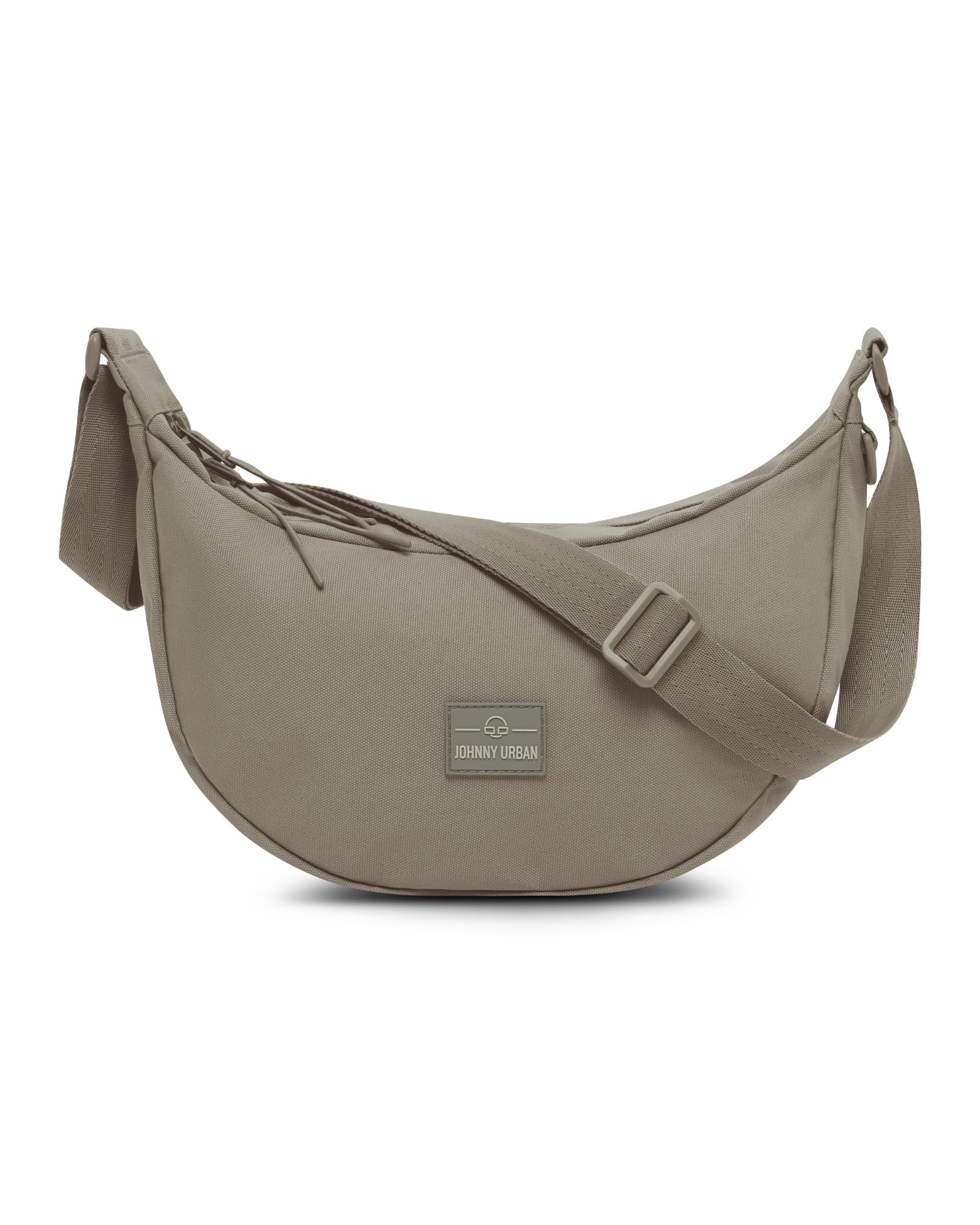 Johnny Urban Crossbody Bag Damen & Herren Grau - Ally Medium - Moon Bag Design - Umhängetasche im Halbmond Stil - Halbrunde Tasche mit verstellbarem Gurt - Wasserabweisend