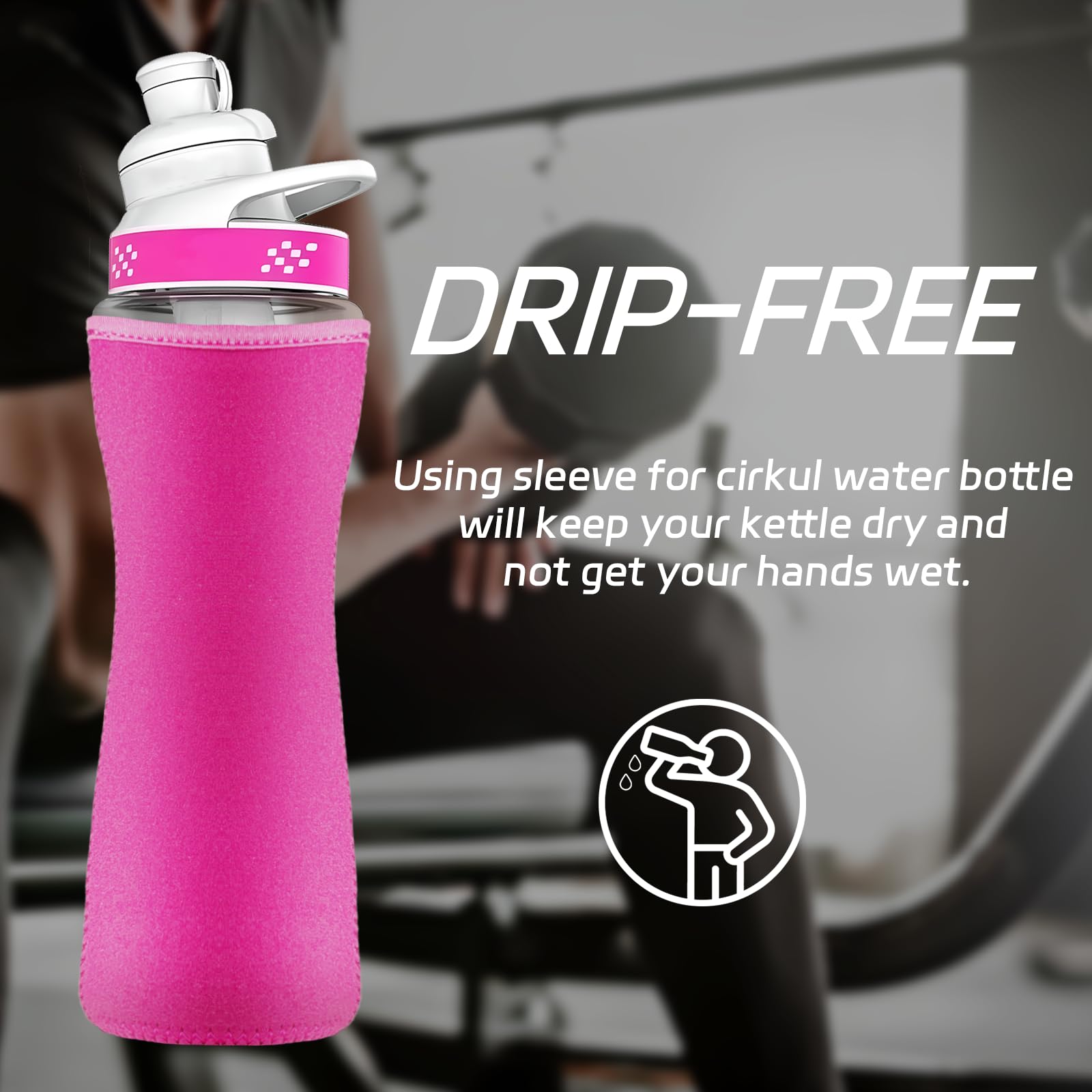Tridesent Sleeve for Cirkul Water Bottle 2Pcs, 22oz Water Bottle Sleeve for Cirkul Plastic and Stainless Steel Bottle Neoprene Insulated Water Bottle Cover for Retaining Temperature - Pink