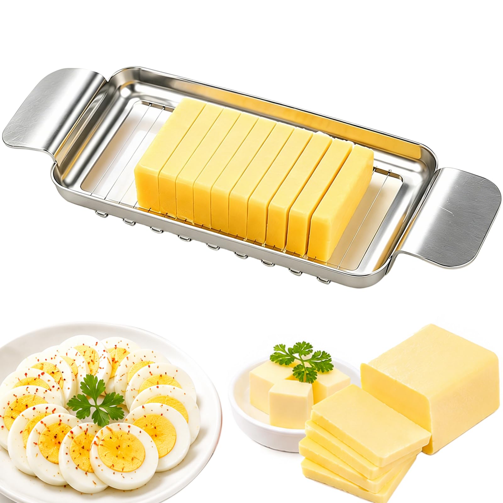 JAYVAR Cheese Slicer and Butter Cutter, 304 Stainless Steel Wire