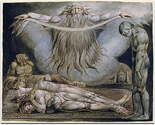 William Blake: Simbolismo Famoso dipinto: La casa della morte. Stampa su tela. Quadri di arte della parete per del soggiorno 50x65cm (20x26in) con cornice