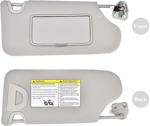 Miniatura 5 de Nakuuly Visera parasol para lado del pasajero derecho gris con luz sin techo corredizo Compatible con Nissan Altima 2013 2014 2015 2016 2017 2018