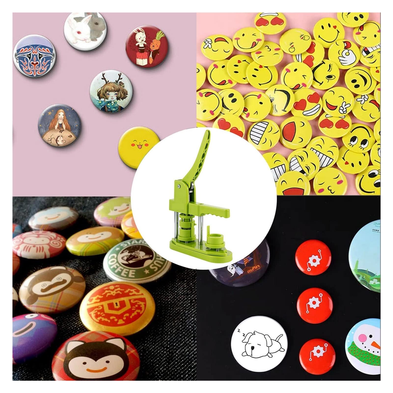 Machine de fabricant de badges 25-58 MM Avec 100-2000 ensembles de bouton de fabrication de cercle Pièces de feuille personnalisée en métal Appuyez sur les broches Pour débutants et bricoleurs(58mm