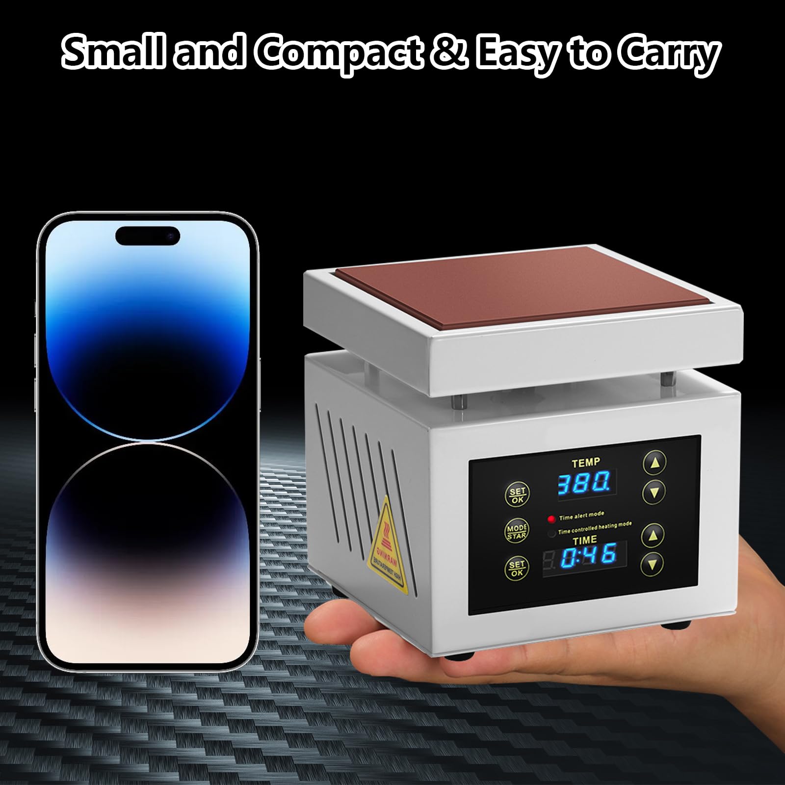 Lötstation Heizplatte, 350W Mikrocomputer Elektrische Heizplatte mit LED Anzeige Temperatur Einstell 0-400°C, 100X100mm Elektrische Löt Heizplatte Lötstation für Reparieren Handy Bildschirmen