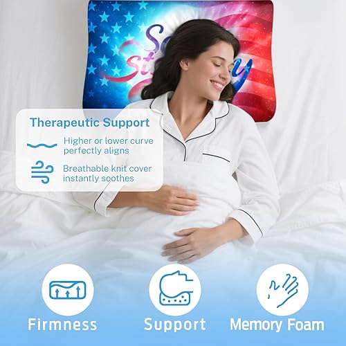 Miniatura 3 de Almohada de espuma viscoelástica, almohada ortopédica cervical con contorno de cuello para dormir de lado, espalda, estómago, diseño ergonómico para