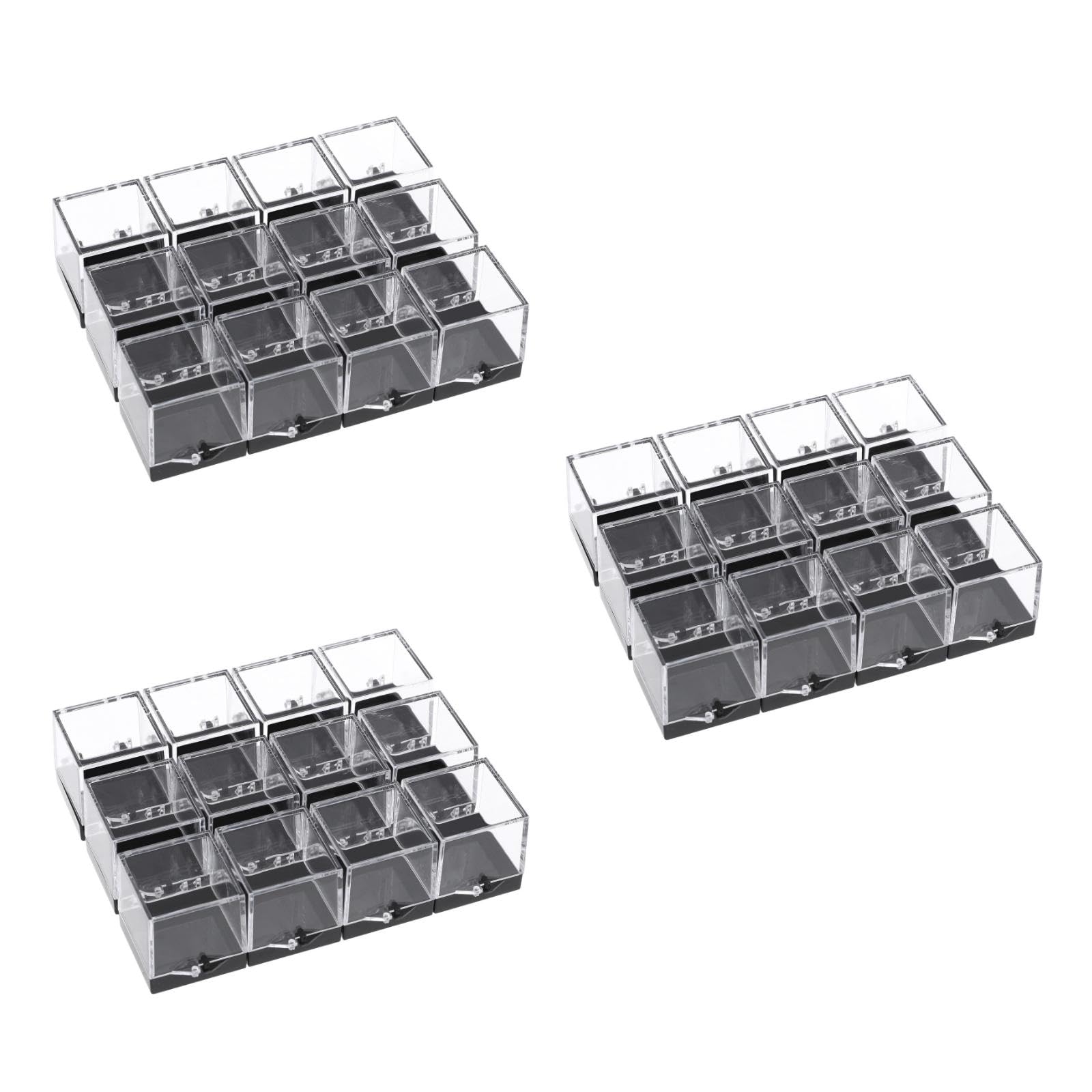 Zerodeko 3sets Small Square Box Mini Display Storage Case Bins for Organizing Specimen Storage Specimen Container Easy to Clean 12pcs*3