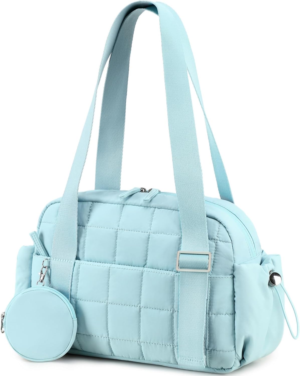 CAMTOP Mini Gym Bag for Women, Small Gym Tote Bag Puffy Quilted Sports Duffel Bag with Wet Compartment and Coin Purse Duffel Bags Dance Yoga Workout Bag for Gifts