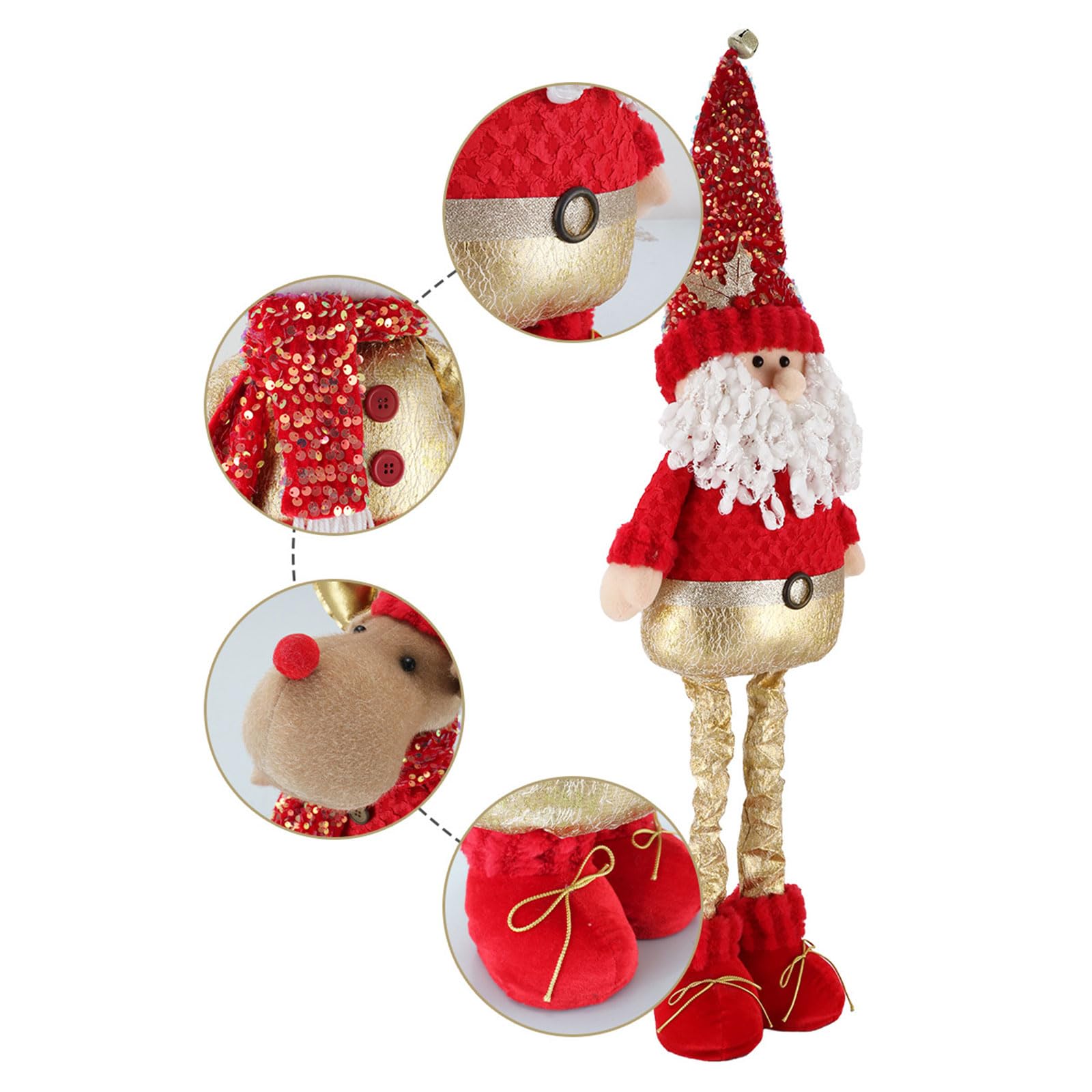 Bambole telescopiche natalizie Ornamento Babbo Natale pupazzo di neve renna figurine decorazione per la casa ristorante decorazioni per feste renne figurine decorazioni per la casa