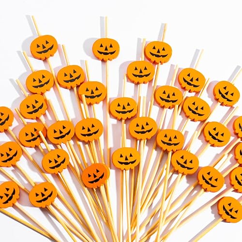 Halloween-Kürbis-Cocktailspieße, Dekoration, Kürbis-Geist, Obstspieße, Lebensmit