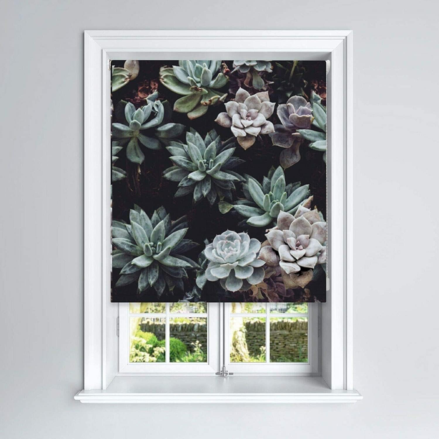 Lister Cartwright Cacti Design Blackout Roller Blinds Windows Child Safety Cut To Size Fitting Included Floral Design Made to Measure, 120 x 140 cm