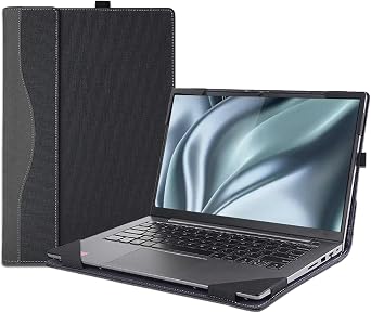 Laptop Case Cover for 14-inch Lenovo Flex 7 14IAU7 14IRU8 & Lenovo Slim 7 14IAP7 14IRP8,PU Leather Bag Notebook Protective Shell Sleeve with Pen Holder 14 inch Flex 7/Slim 7, Dark Grey