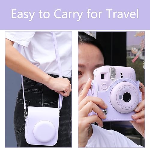 Miniatura 3 de Aenllosi Funda protectora de piel sintética para Fujifilm Instax Mini 1211 Funda de viaje para cámara de película instantánea, con bolsillo y correa