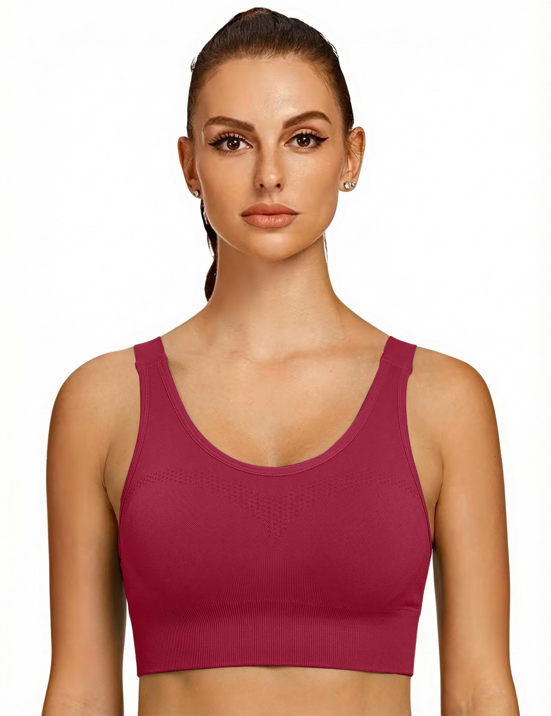 Leversic Sport-BH Damen Hoher Halt Push-Up Breite Träger Ohne Bügel | Hoher Halt & Push-Up ohne Bügel. Breitere Komfort-Träger. Ideal für Gym, Fitness, Laufen und Training.