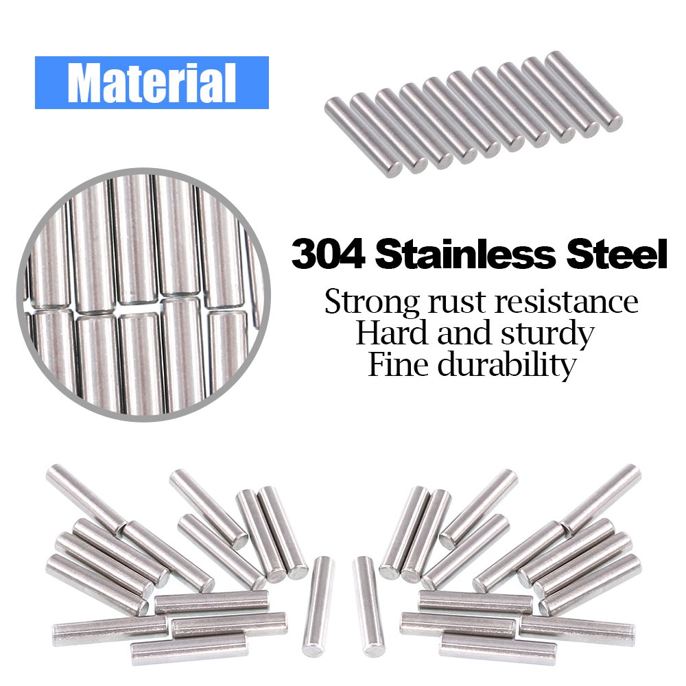 Glarks 50 Pezzi 5 x 25 mm Tasselli in Acciaio Inox per Mensola Perni Elementi di Fissaggio