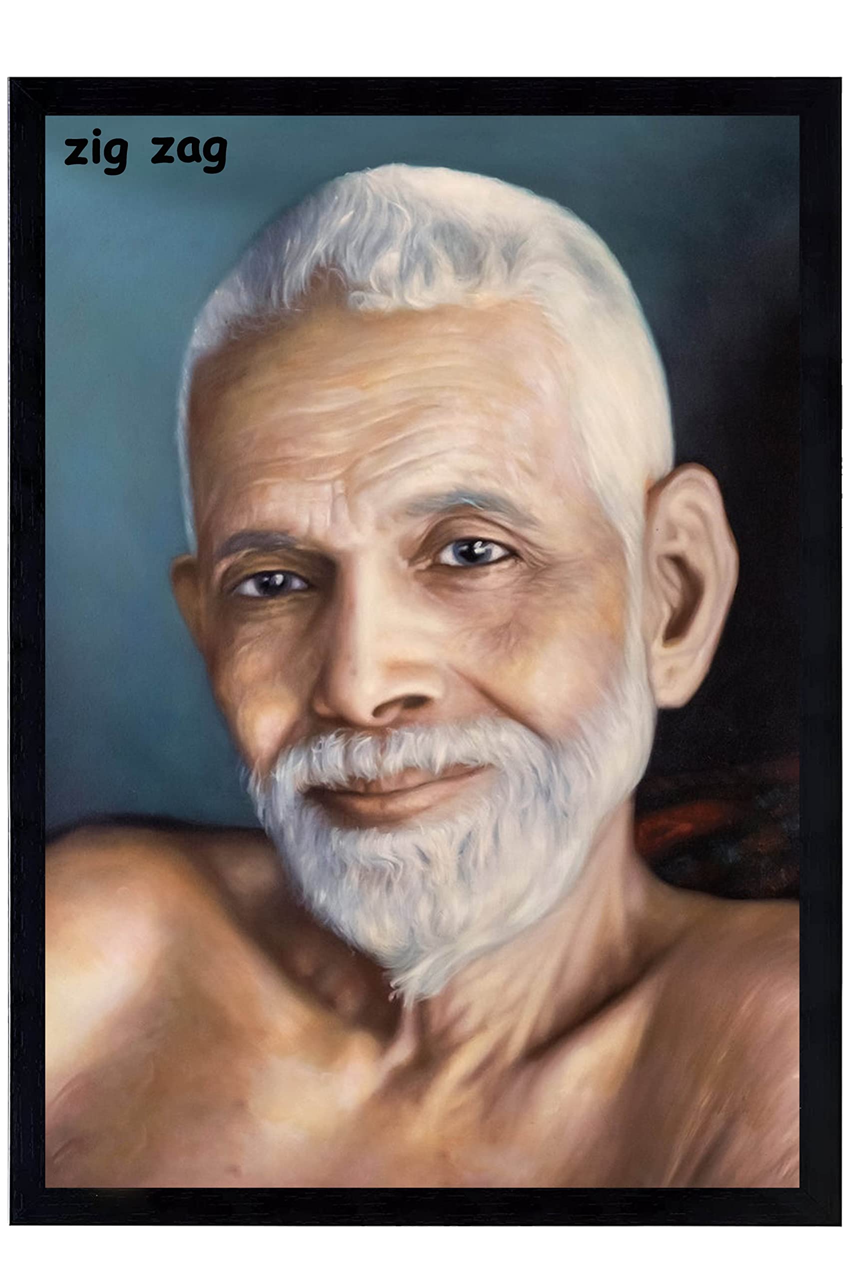 zig zag Ramana Maharshi duża ramka na zdjęcia na ścianę ramka na zdjęcia rozmiar duża (40 x 61 cm, szkło akrylowe)