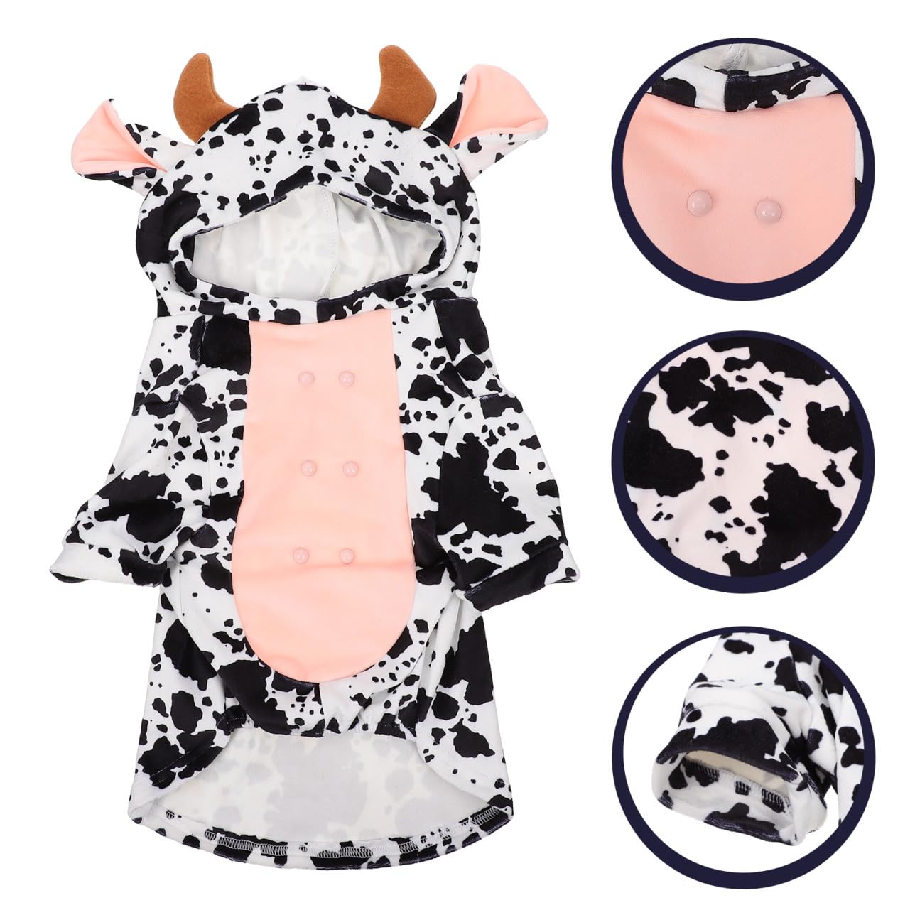 POPETPOP 3pezzi Abbigliamento Per Animali Domestici Stile Mucca Outfit Adorabile Per Cani e Gatti Costume Decorativo Per Attività All Aperto Design Semplice e Chic Facile Da Indossare e