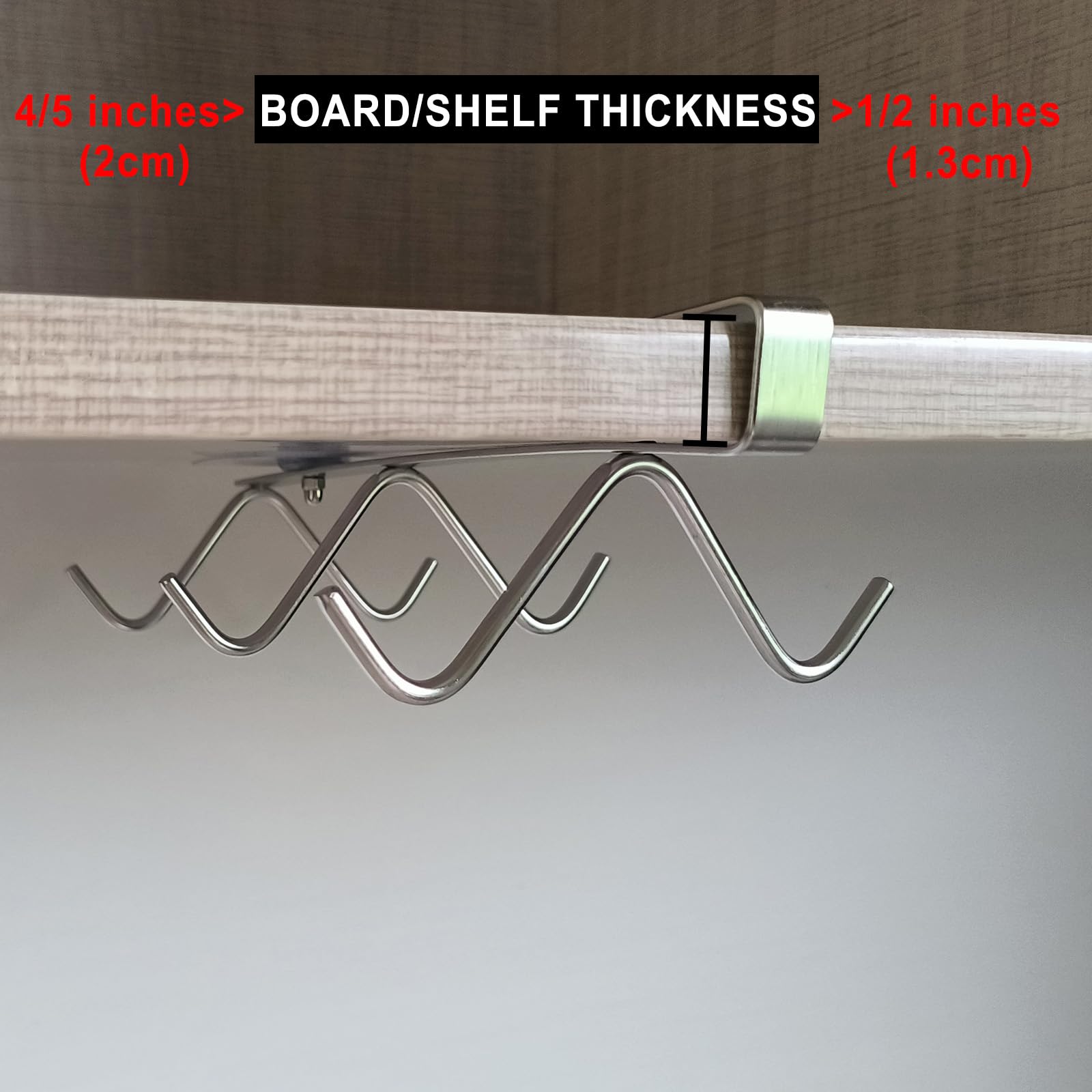 Soporte para tazas de café y utensilios de cocina, 6 ganchos, color plateado
