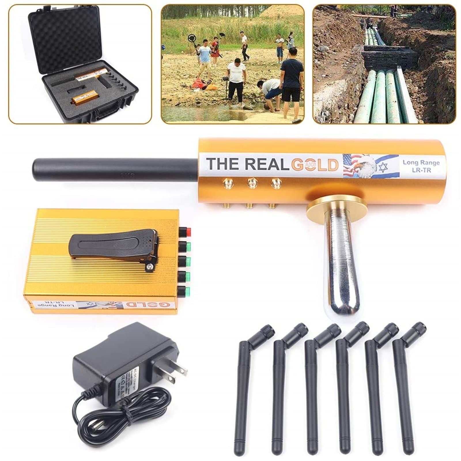 Detector de Diamantes y Gemas, Detector de Metales portátil con 6 Antenas, Sistema de detección de Oro subterráneo, posicionamiento preciso, for Oro, Plata, Cobre y Piedras Preciosas.