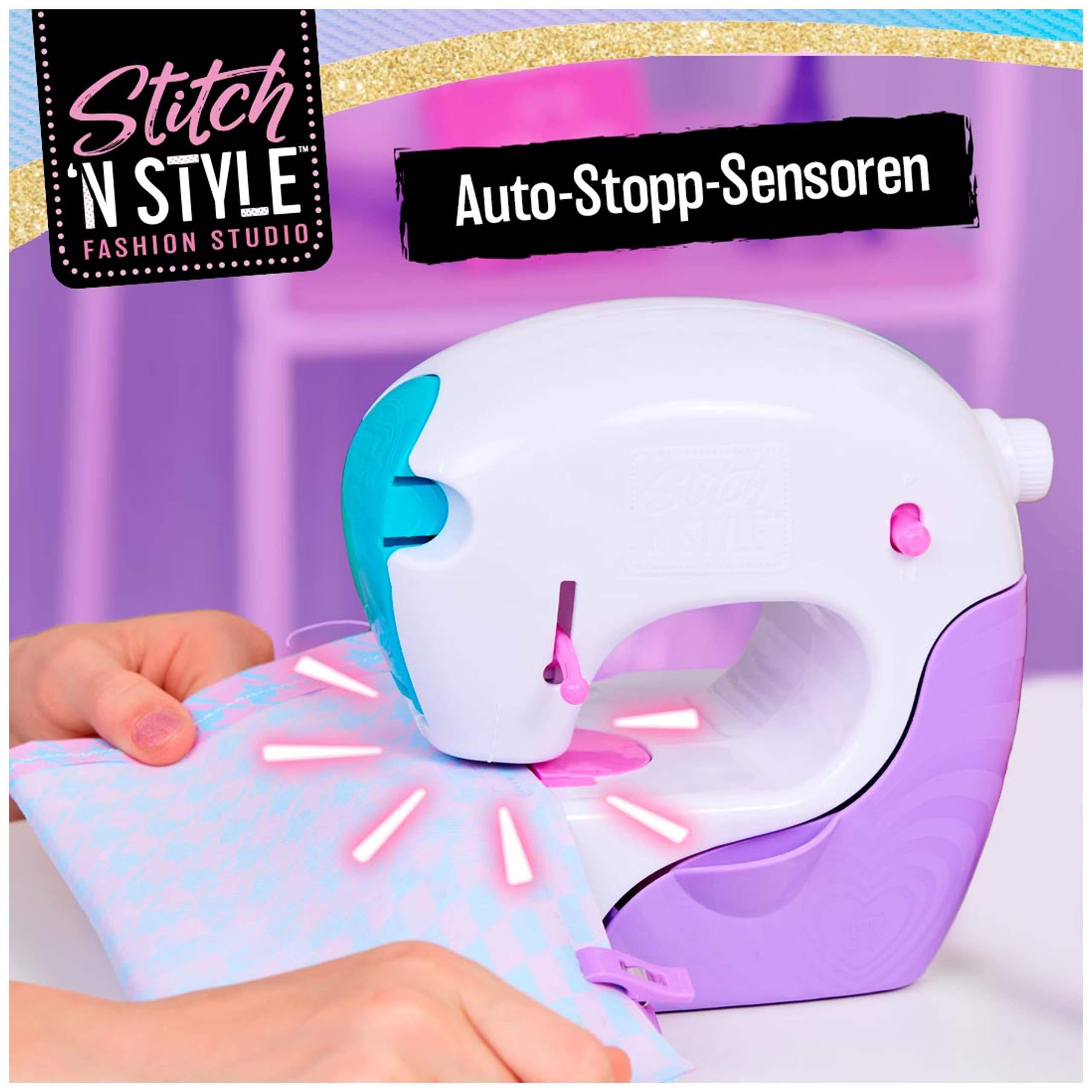 Cool Maker Stich n Style Fashion Studio - Einfach Nähen ohne einfädeln, Nähmaschine mit 6 Projekten für Kinder ab 8 Jahren