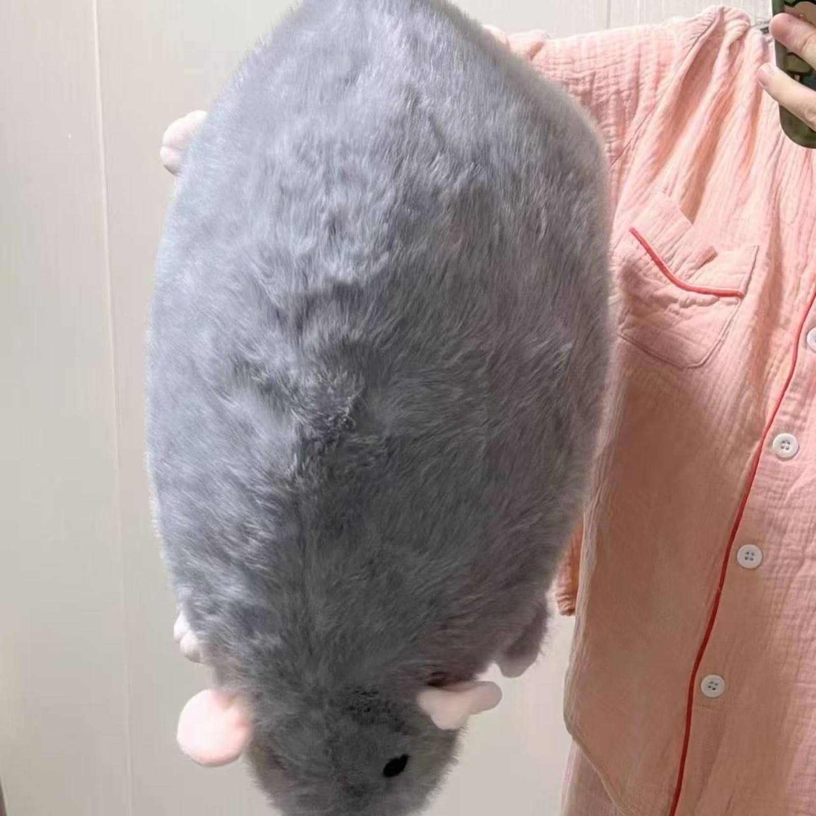 Mäuse Plüschtier Maus,Realistic Cute Rats Pillow,als Kuschel- Und Deko-Kissen, Weich Gefüllt, als Geschenk Oder Entspannungsbegleiter für Erwachsene (90cm,Grau)
