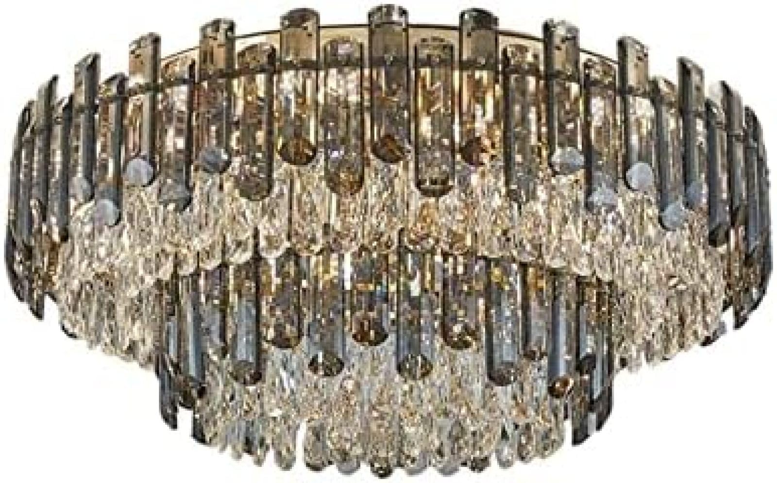 LYMSXAZOU Crystal Chandelier Ceiling Lamp, Modern Round Light Fixture for Living Room, Bedroom, and Dining Luxury Atmosphere Lighting