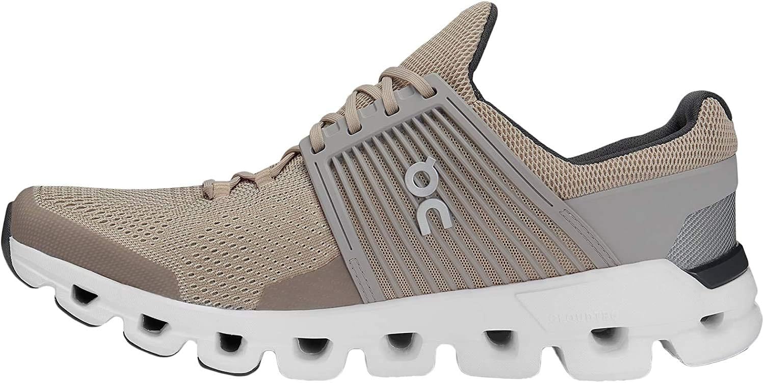 On Running Mens Cloudswift Mesh Sand Grey Trainers 7 UK