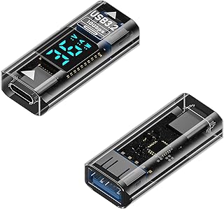 MUXER USB メス to USB-C メス 中継アダプタ、出力スクリーン表示、Type-C メス to Type-A メス 変換コネクタ、QC 36W急速充電、USB3.2 10Gbps高速転送、USB-C メス to USB-A メス 変換アダプタ (半透明の灰色2個)