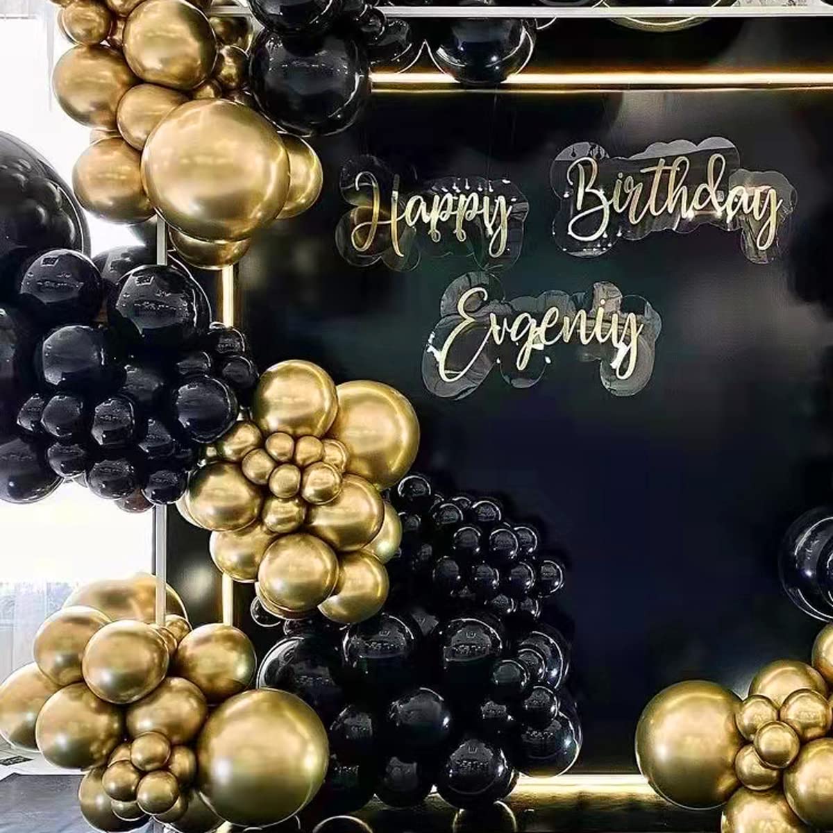 Black And Gold Balloon Garland Arch Kit, Total 142 Pcs 18" 12" 10" 5" Latex Balloon Set for Shower Birthday Wedding Bachelorette Party Decorations Supplies — Amazon image 2