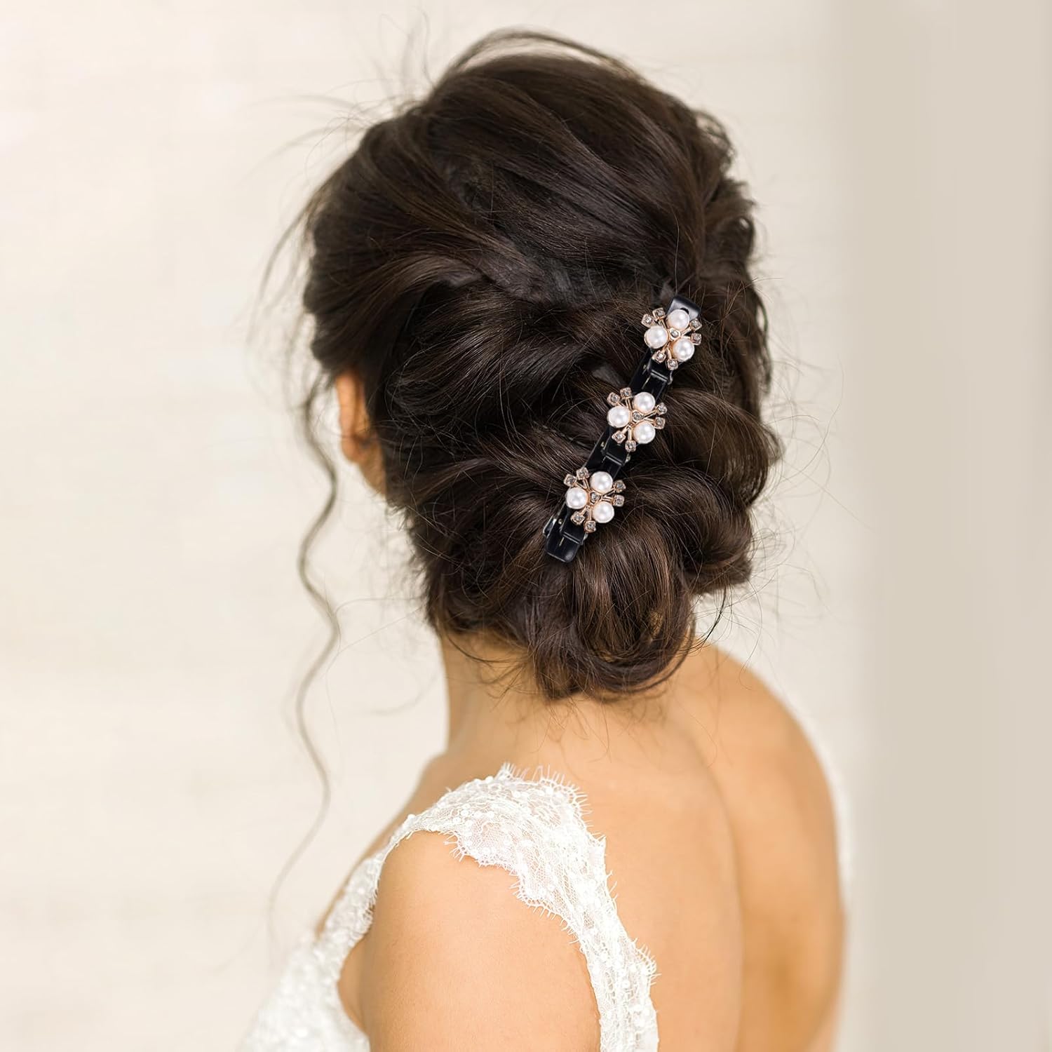 8 Pcs Sparkling Crystal Stone Braided Hair Clips, Duckbill Braid Braided Hair Clip for Women Girls, Flower Rhinestone Hair Accessories for Women, Decorative Barrettes for Styling With 3 Small Clips - Image 6