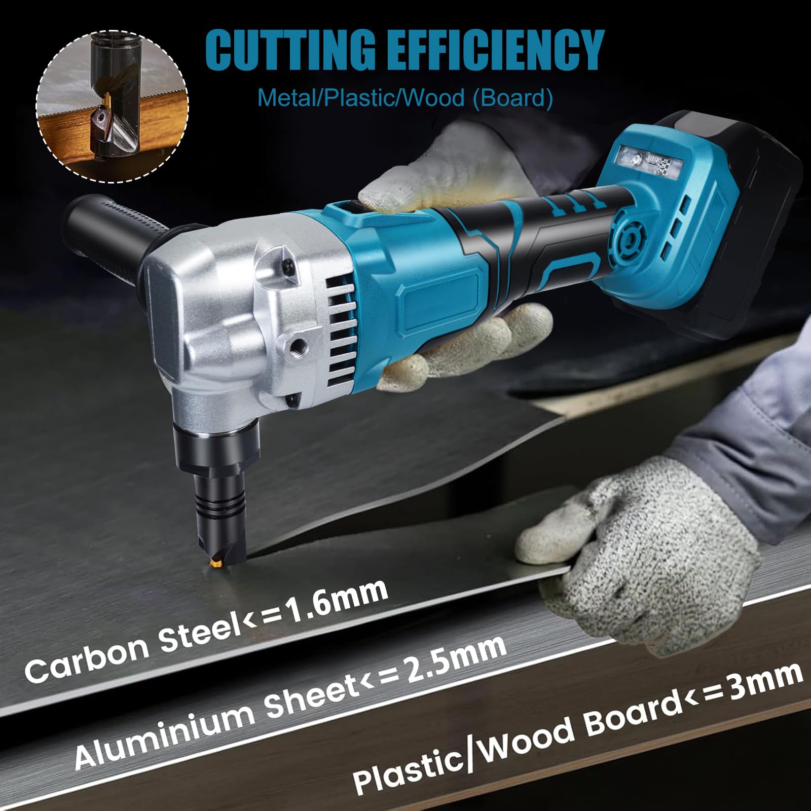 Makita 18 V grignoteuse sans fil métal cisaille électrique sans balais 950 W tête rotative coupe acier 1,6 mm