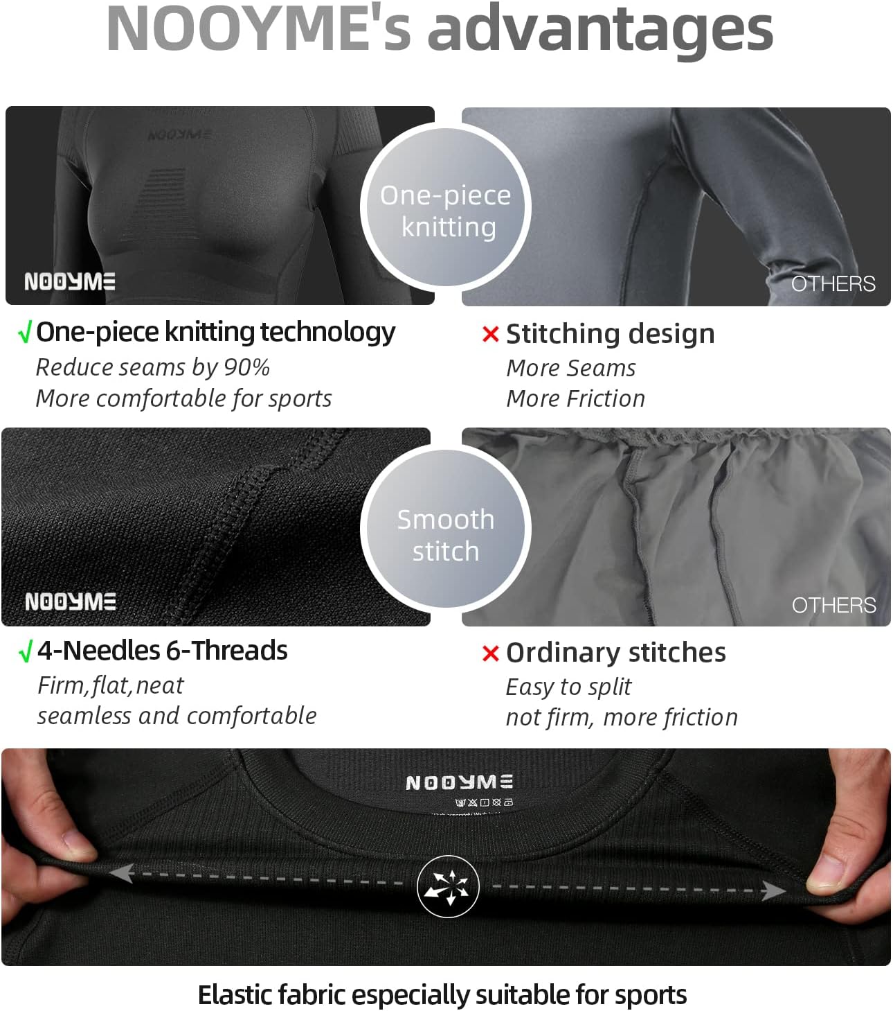 NOOYME Thermal Underwear Base Layer for Women, Long Johns for Cold Weather - Image 4