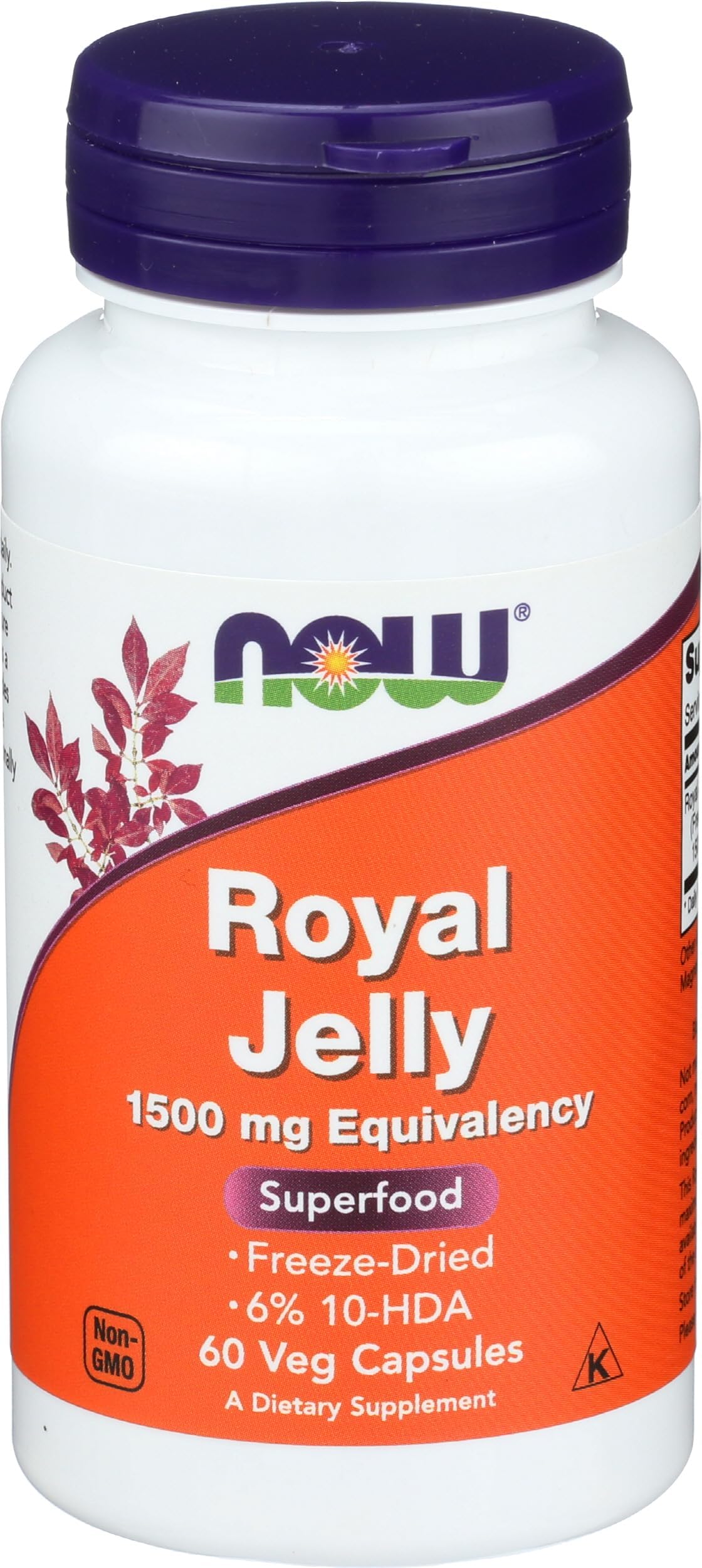 Now Foods Royal Jelly 1500 mg | Freeze-Dried Bee Superfood with 10-HDA for Energy, Vitality, Stamina & Immune Support | 60 Capsules