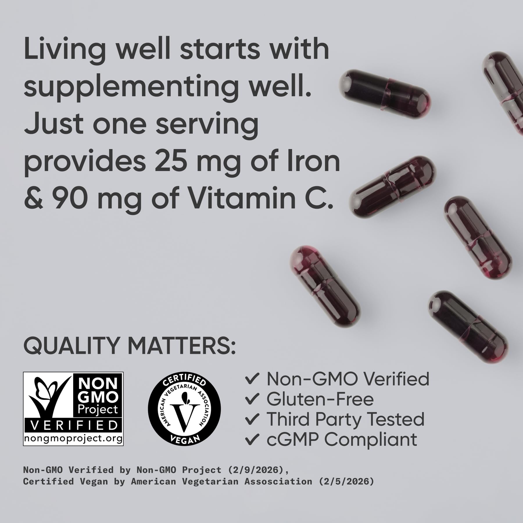 Sports Research® Iron Biglycinate (Chelated) 25mg, 90 Liquid Capsules — Amazon image 4
