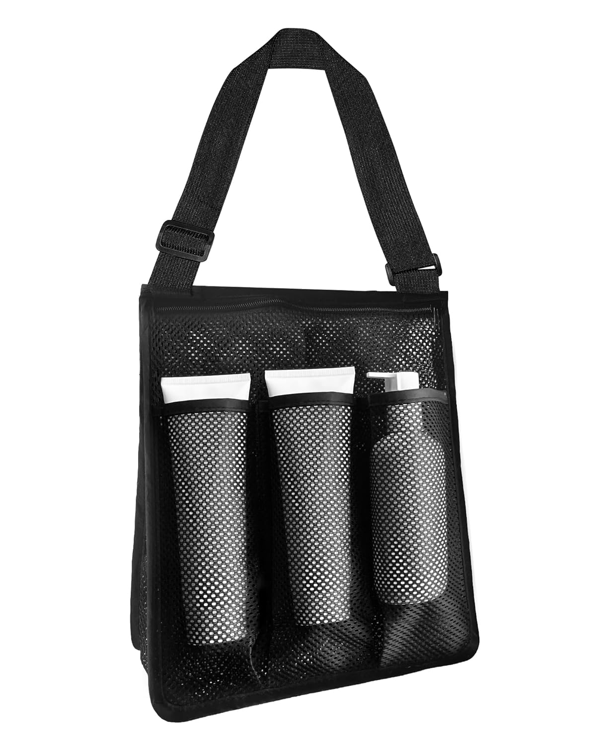 Joeyset Mesh Shower Caddy Bag Portable Quick Dry Shower Tote with Zipper 8 Pockets Dorm Room College Essentials
