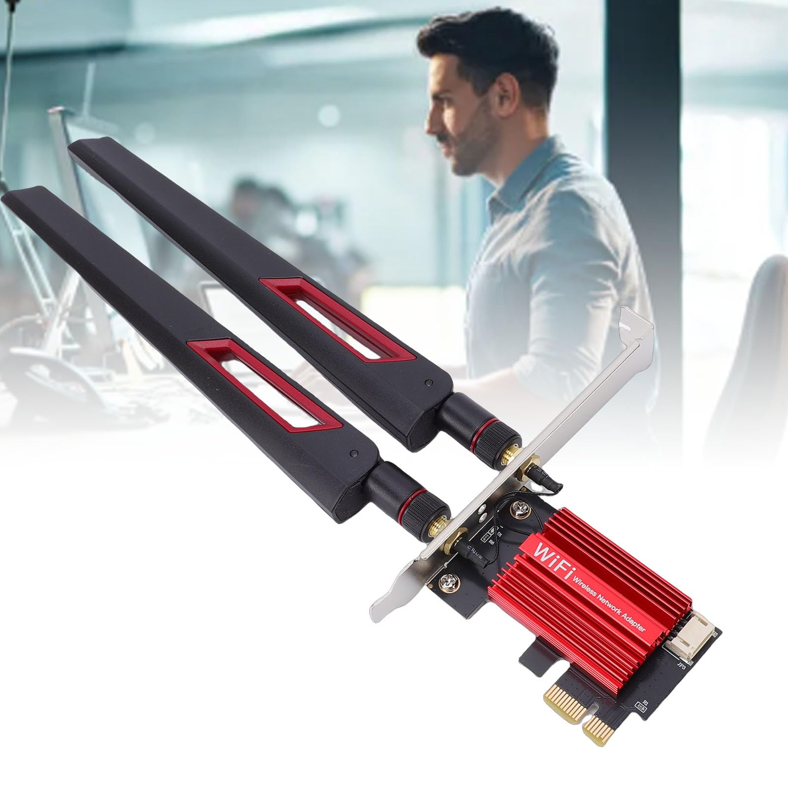 GOWENIC Scheda WiFi WiFi 7 PCIe, Scheda di Rete Tri-Band per PC Desktop con Bluetooth 5.4, Antenne 10dBi, Crittografia WPA4, per 10/11