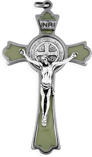 Miniatura 10 de Cruz de San Benito de estilo latino con esmalte de color, Metal