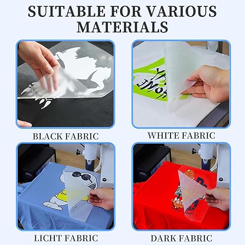 Miniatura 6 de Película de transferencia DTF de 13 x 19 pulgadas, 100 hojas de película DTF mate de doble cara, papel de transferencia de calor PET para impresora