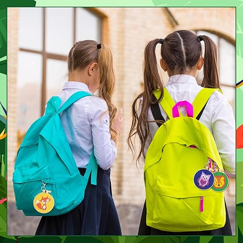 Miniatura 7 de Ecoofor Juego de 9 juegos de punto de cruz de animales de la selva para niños de 7 a 13 años, kit de bordado para mochila para niños, kits de punto