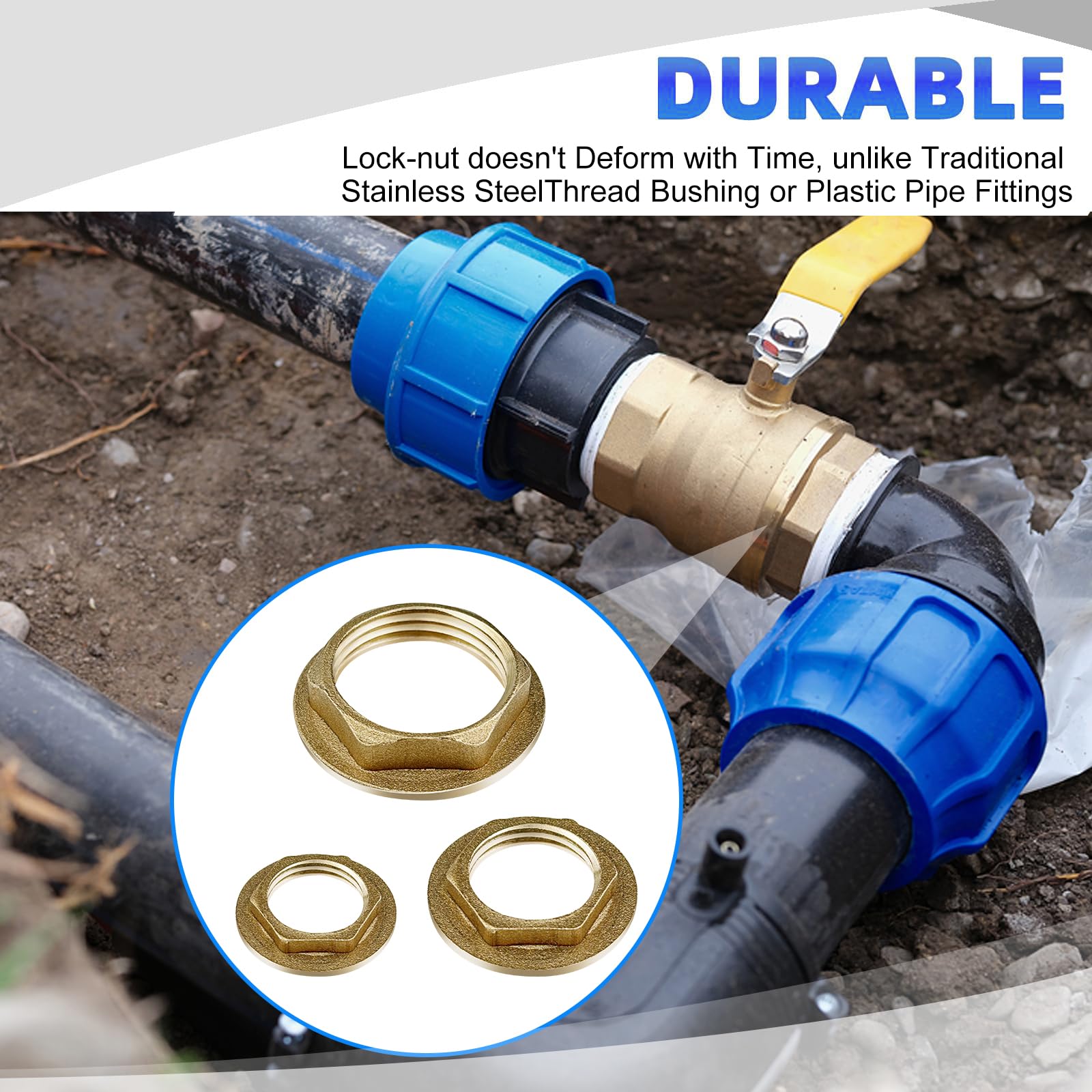 Tuerca hexagonal con brida, tuerca de retención, tuerca de grifo de latón, 3 G 3/4 pulgadas, 1/2 pulgadas, 1 pulgada, para lavabo de baño grifos sanitarios