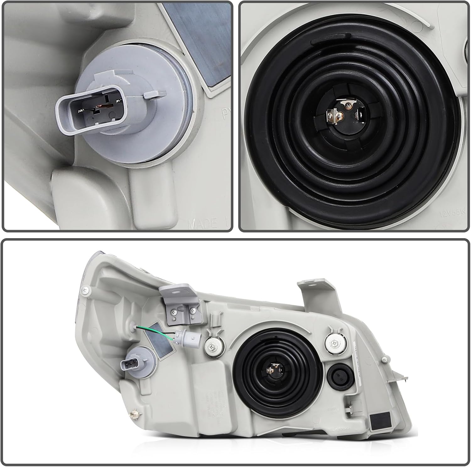 Headlight Assembly Fit 2007-2011 For Chevy Aveo Sedan Chrome Housing Driver and Passenger Side 96995733 GM2502354