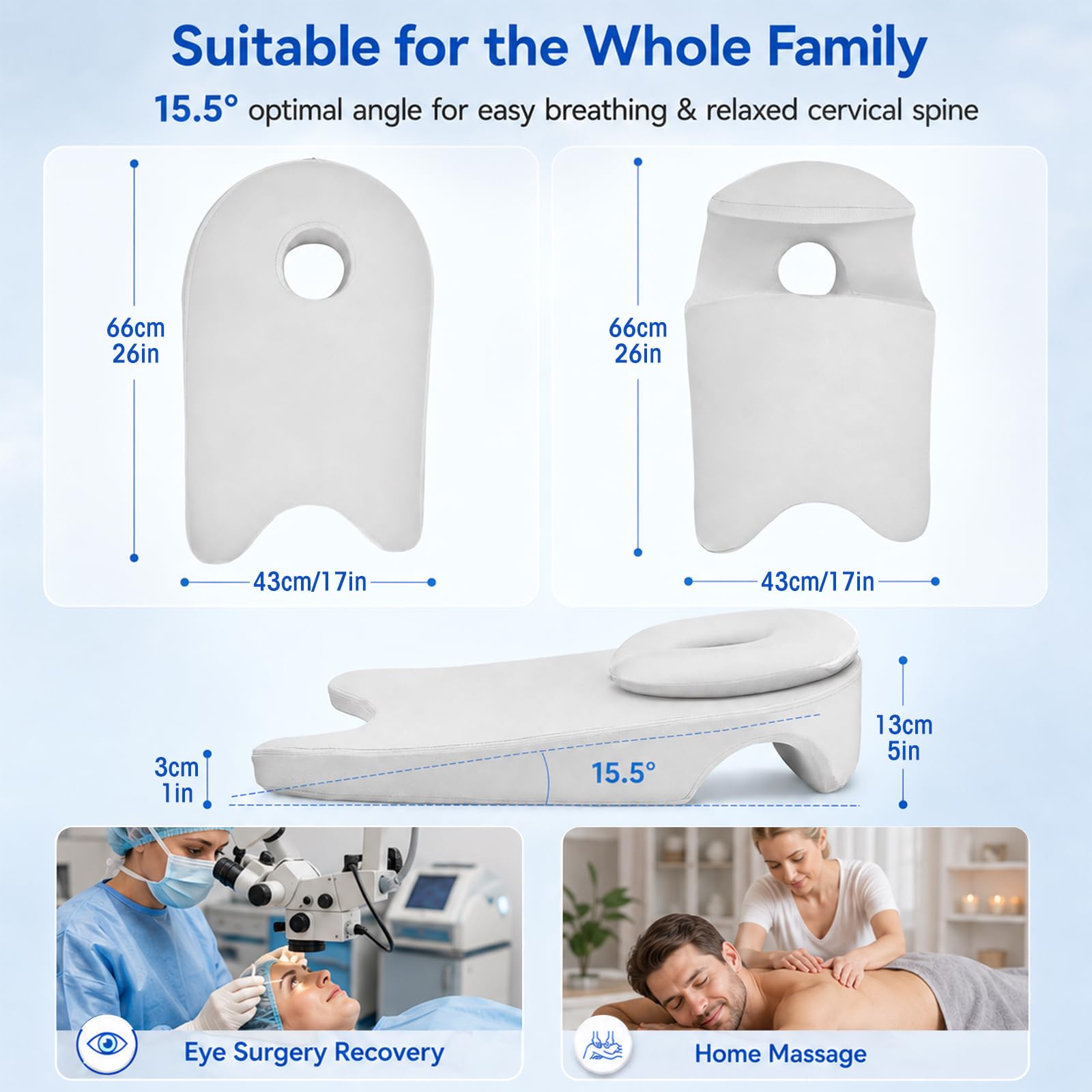 Gesichtskissen 2-in-1 mit Armloch, herausnehmbares Bauchschläferkissen aus Memory Schaum, ergonomisches Massagekissen mit Gesichtsöffnung zum Liegen, Lesen & Entspannen – waschbarer Bezug