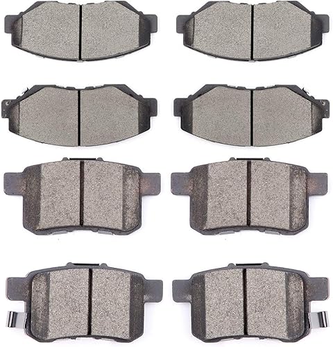 SCITOO Pastillas de freno de cerámica, 8 piezas de pastillas de freno delanteras y traseras kits de frenos para 2008-2012 para Honda para Accord