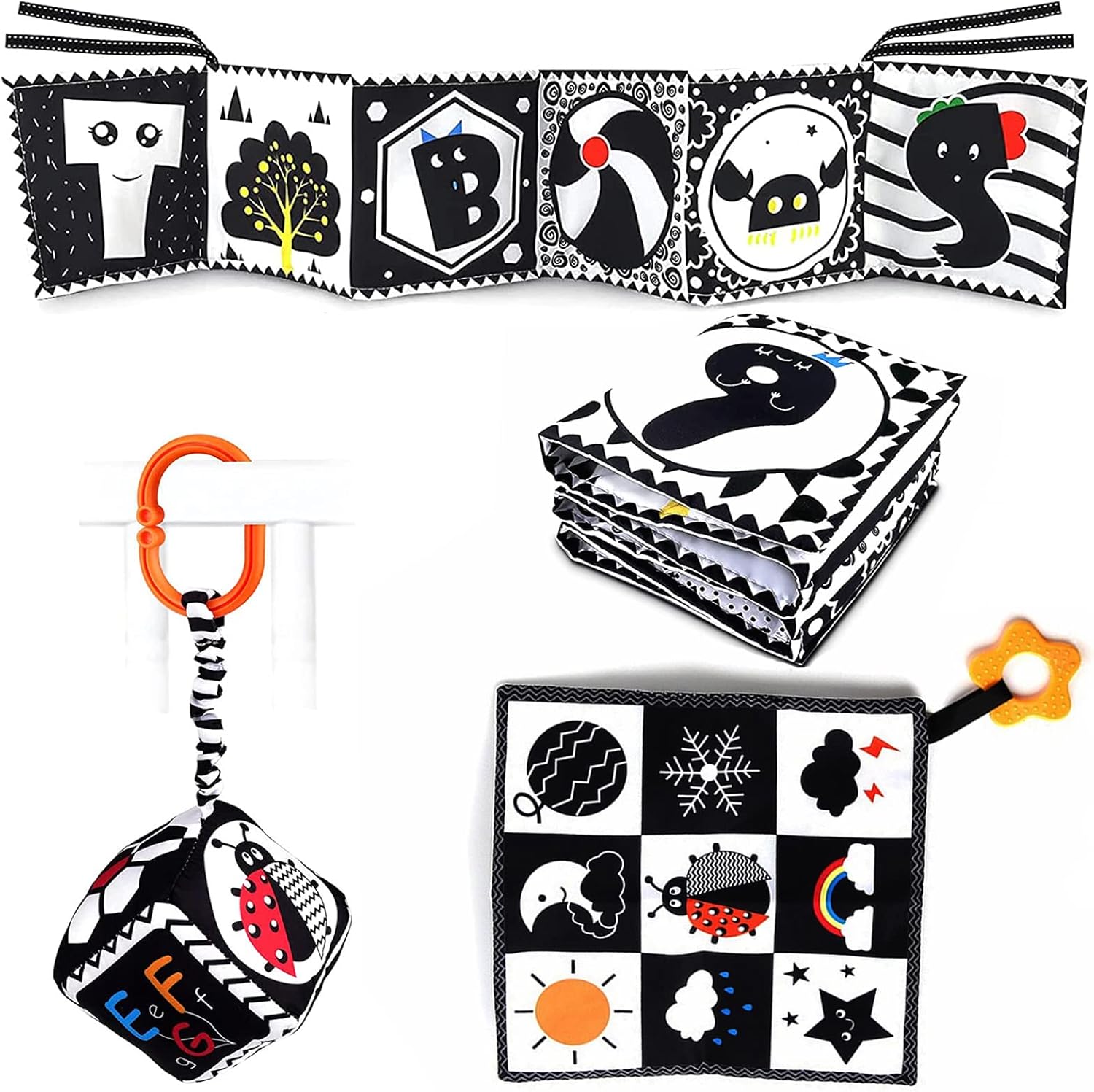 Baby Black and White Sensory Toys High Contrast Baby Toys 012 Months