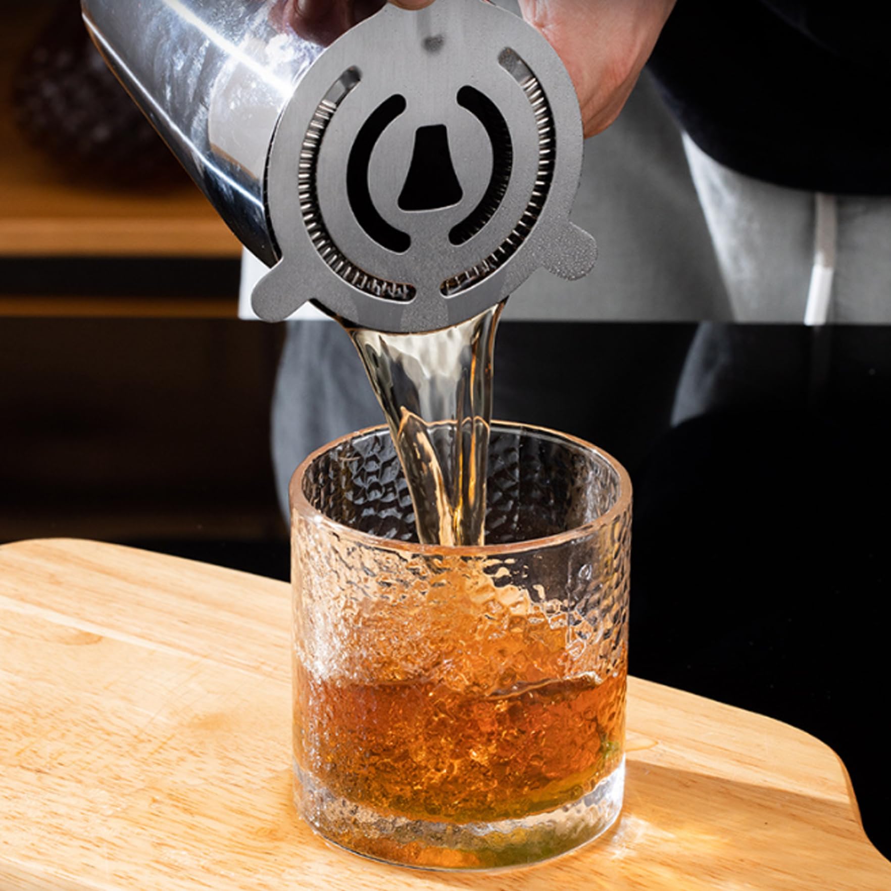 Juego de coctelera de 10 Piezas, Juego de coctelera de Acero Inoxidable de 750 ml con Soporte de Madera Profesional para Bares caseros Barman