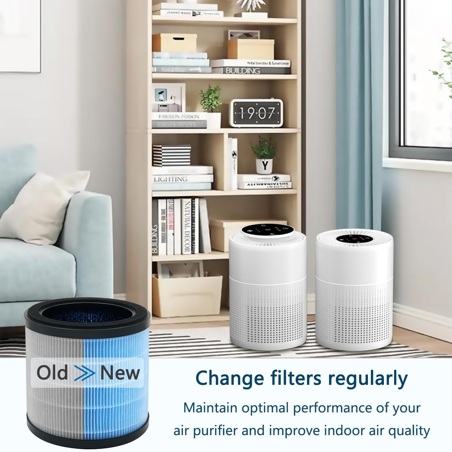 Filter Replacement Compatible with Aircillin AP070A & AP070B Air Purifier, 4-in-1 H13 True Filter & Activated Carbon Filter for High-Efficient Filtration, 2 Pack