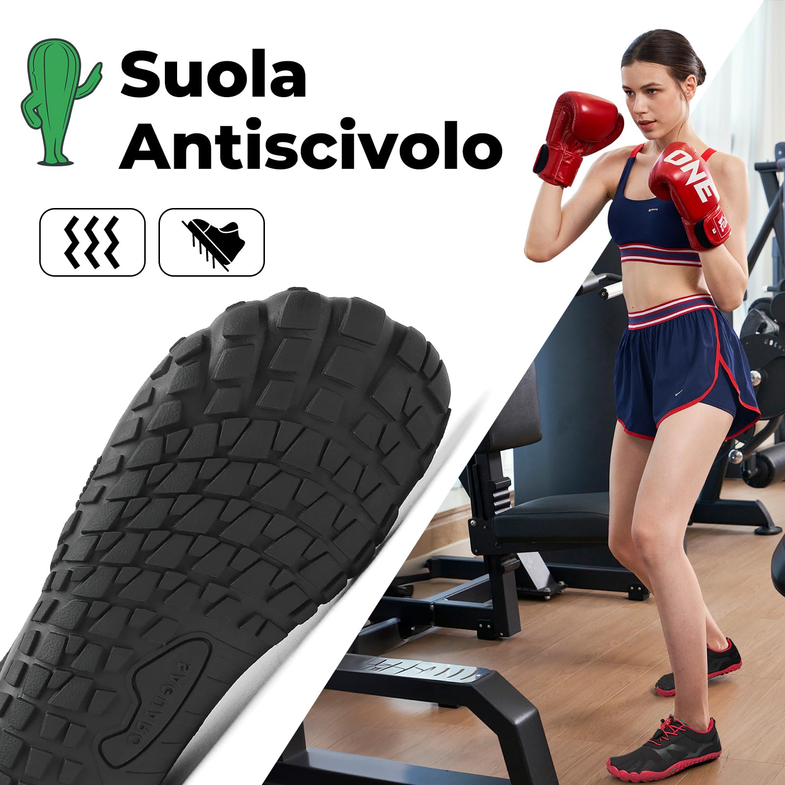 SAGUARO Scarpe Barefoot Shoes Minimaliste Scarpe da Trail Running Uomo Donna Gr.36-48