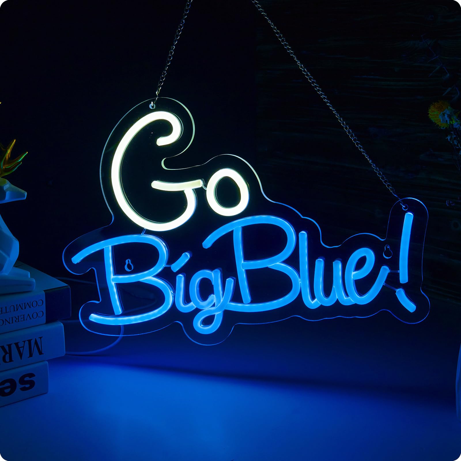 Go big blue neon sign University Slogan neon sign for wall decor Kids Room Decor Bar Game Room Man Cave Gift