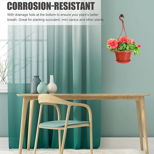 Miniatura 6 de DOITOOL Macetas colgantes de plástico, maceta de jardín, 10 juegos de macetas colgantes pequeñas, cesta colgante de orquídeas para jardín interior y