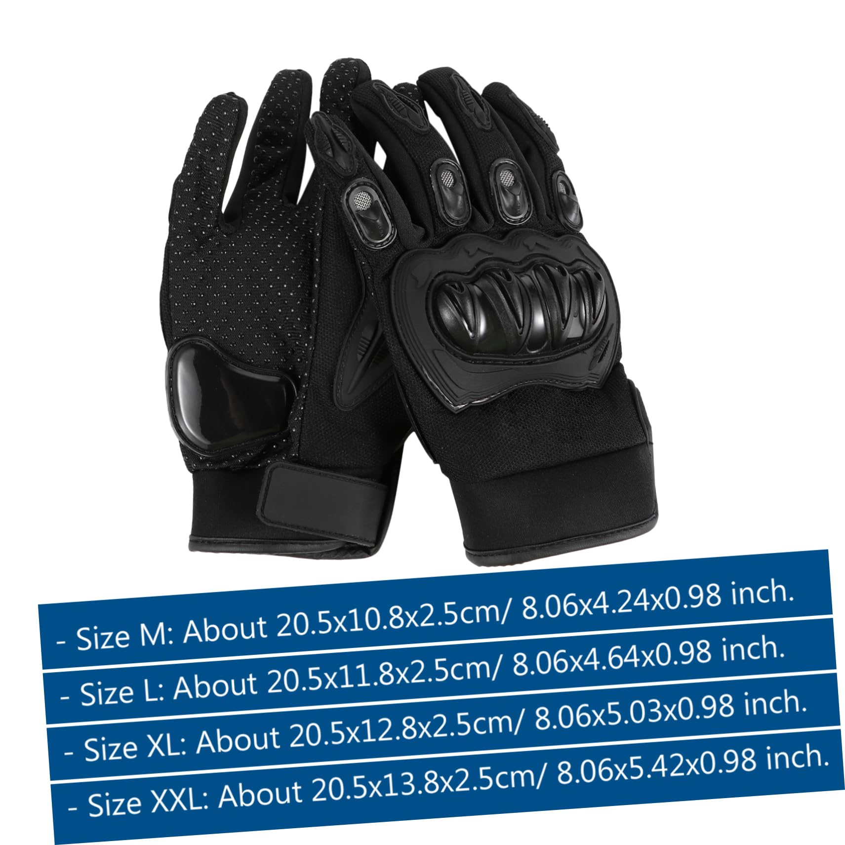 FRCOLOR 1Pair Outdoor Motorcycle Riding Gloves Full Finger Design Breathable Skid Windproof for Cycling and Sports Comfortable Fit for Men Black