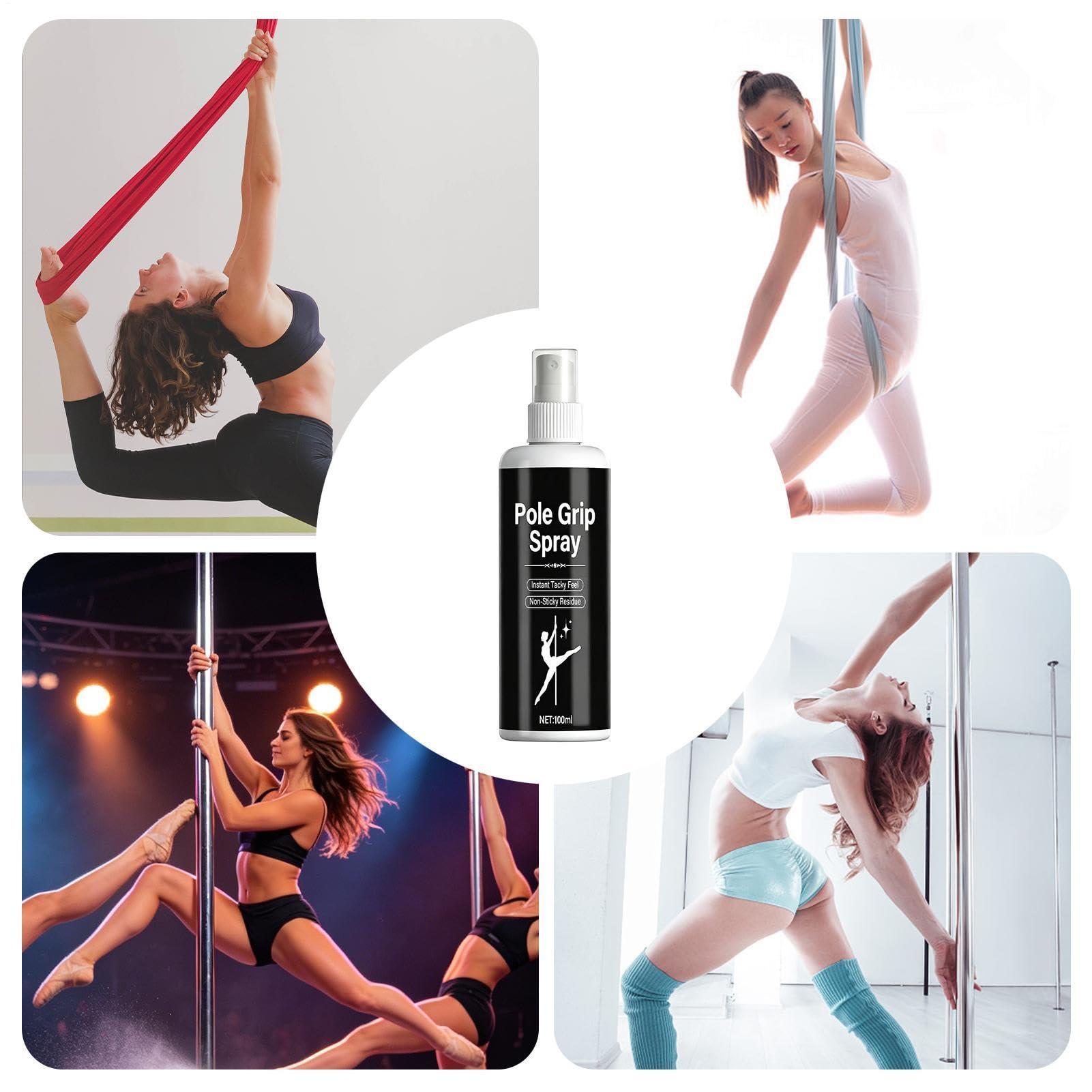 Spray Grip pour Pole Dance - Brume Asséchante 100ml - Renforçateur d'Adhérence - Entraînement, Gym, Yoga, Fitness